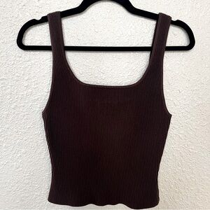 Aritzia Babaton Sculpt Knit Squareneck Tank Rib-knit tank top